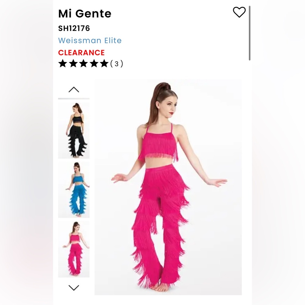 Weissman Pink Fringe Dance Set